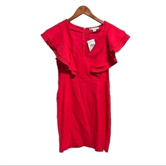 Favlux Coral Red  Chic Sheath Dress, New with Tags - Picture 3 of 6